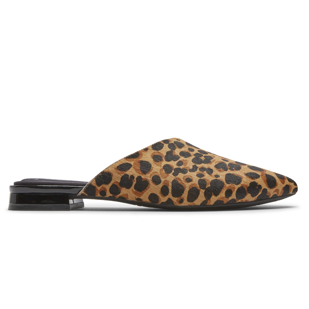 Rockport Mules Dam Leopard - Total Motion Zuly Asymmetrical - QPCLI0591